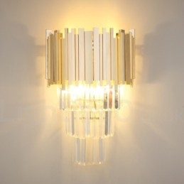 Aplic de perete din cristal K9 de lux postmodern asortat cu aur cu abajur de cristal