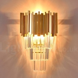 Aplic de perete din cristal K9 de lux postmodern asortat cu aur cu abajur de cristal
