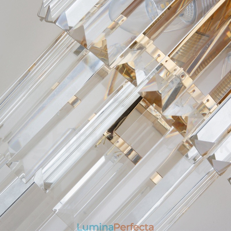 Aplic de perete din cristal K9 de lux postmodern asortat cu aur cu abajur de cristal