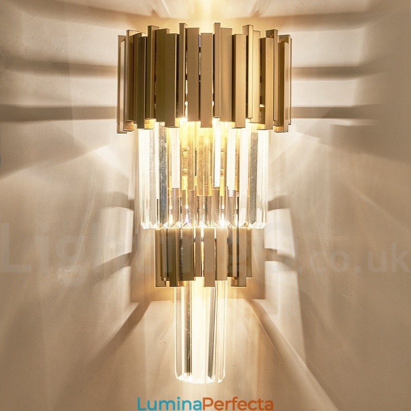 Lampă de perete modernă de lux K9 cu abajur de cristal