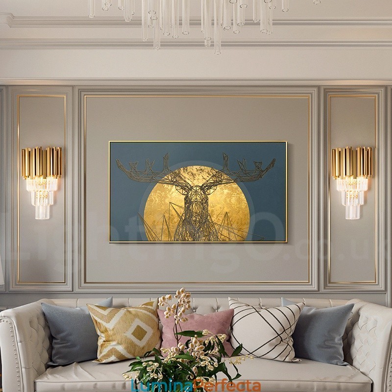 Lampă de perete modernă de lux K9 cu abajur de cristal
