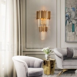 Lampă de perete modernă de lux K9 cu abajur de cristal