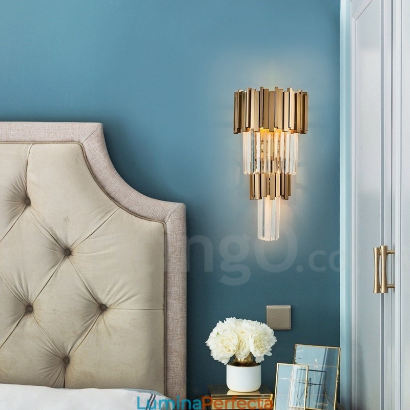 Lampă de perete modernă de lux K9 cu abajur de cristal