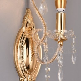 1 Lumină Auriu Negru Stilul American Cristal Lampă pentru Sufragerie Magazin de îmbrăcăminte Cafenea Magazin Hotel