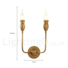 Alamă pură, de lux, rustic, retro, alamă, epocă, 2 lumini, lumânări, specială pentru hotel, birou, showroom, living, sufragerie