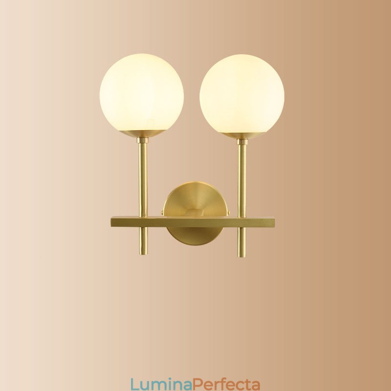 Lampă de perete modernă Molecules Bean cu abajur din sticlă