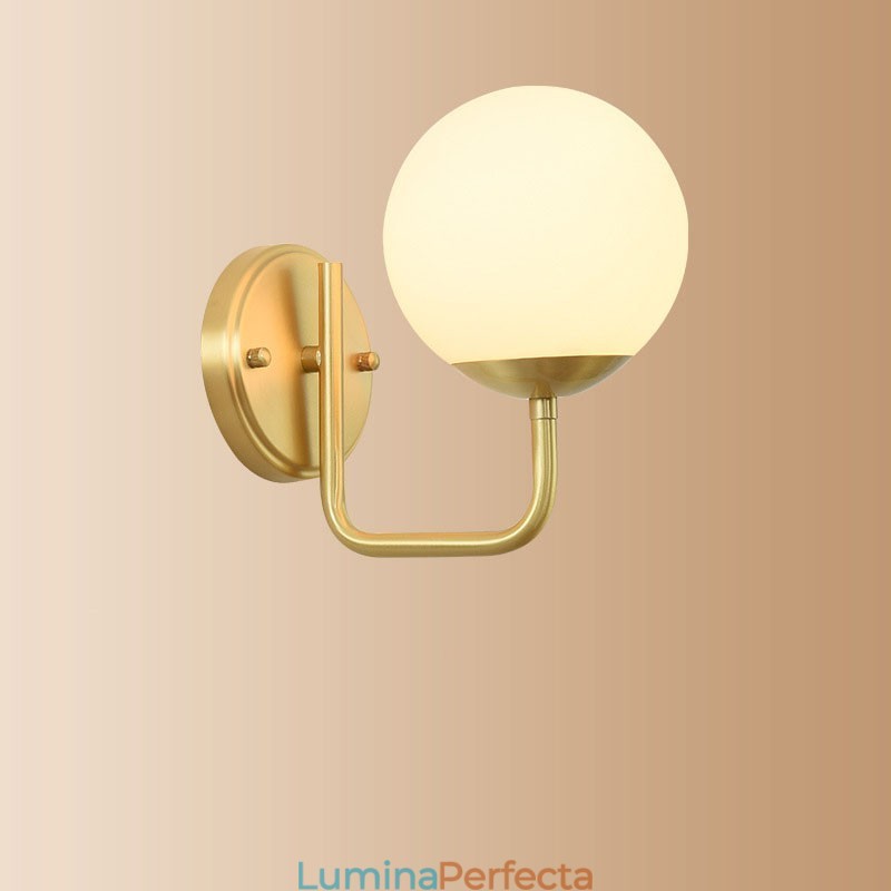 Lampă de perete modernă Molecules Bean cu abajur din sticlă