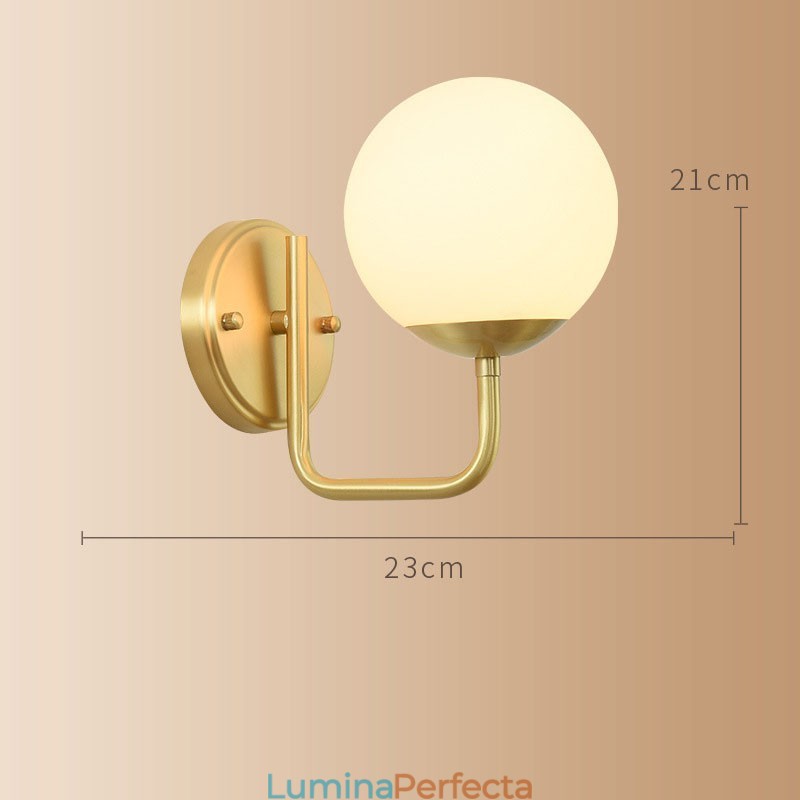 Lampă de perete modernă Molecules Bean cu abajur din sticlă
