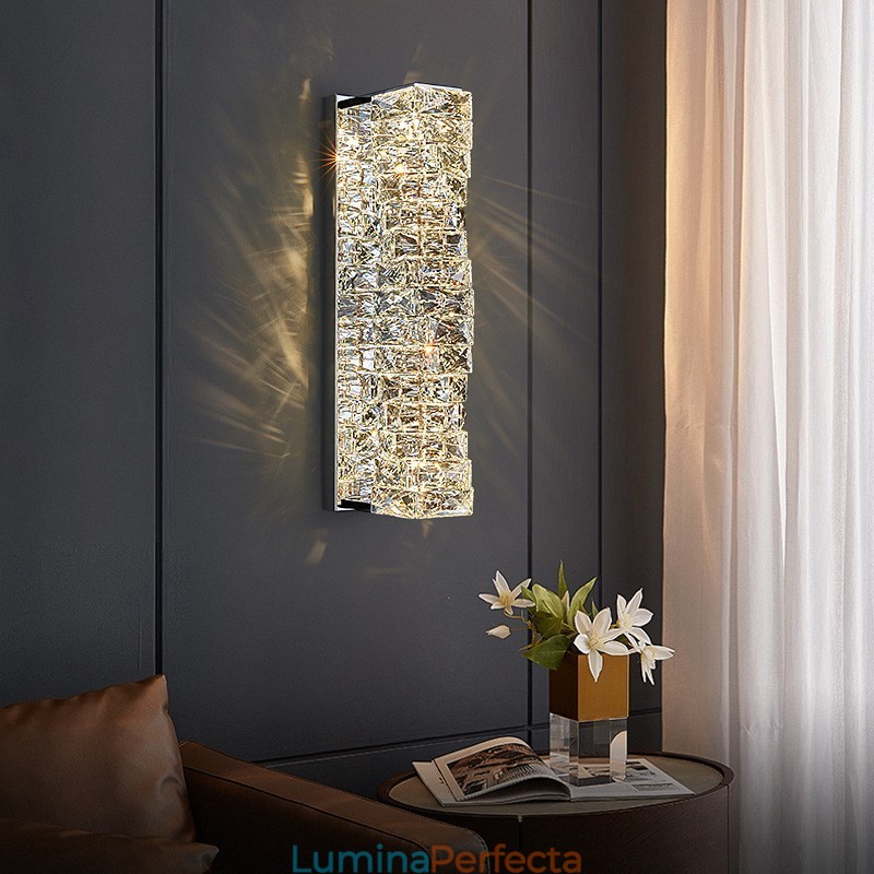 Lampă de perete modernă din cristal K9 pentru noptieră, culoar, camera de zi, dormitor, studiu
