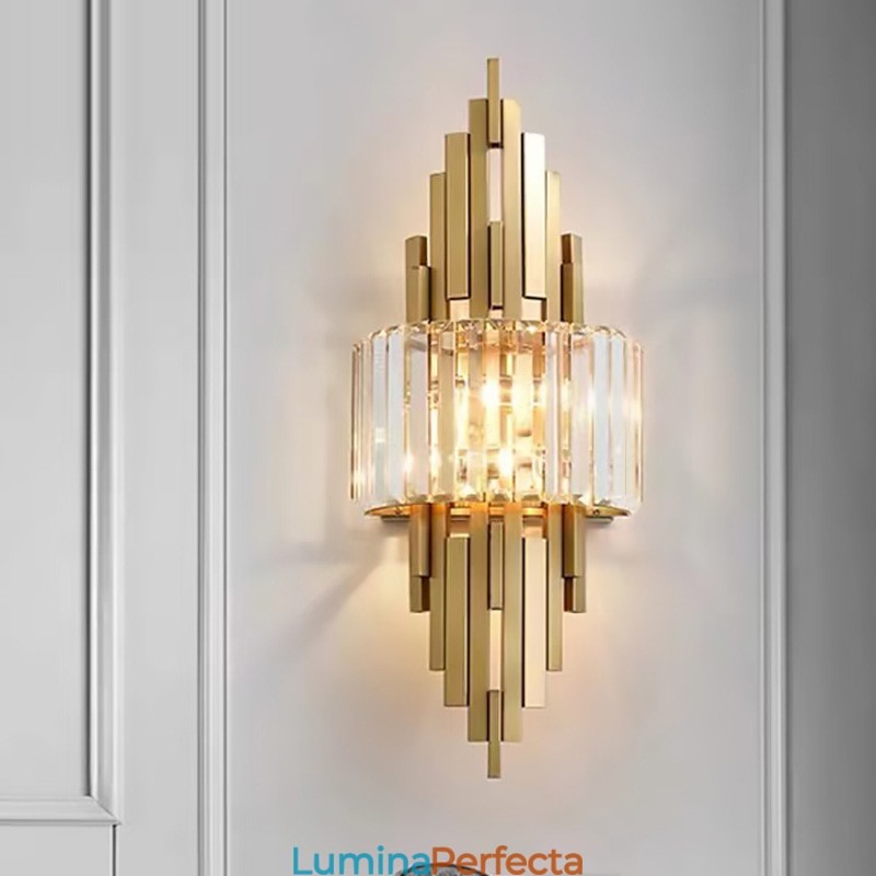 Aplică de perete din cristal de lux postmodernă Sufragerie Fundal TV Perete Dormitor Lampă de perete Noptiera