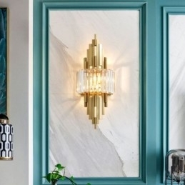 Aplică de perete din cristal de lux postmodernă Sufragerie Fundal TV Perete Dormitor Lampă de perete Noptiera