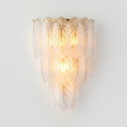 Aplice de perete din cristal cu pene nordice franțuzești Iluminat postmodern de lux Coridorul de perete de fundal pentru sufragerie ca lampa de perete cu panou de hotel