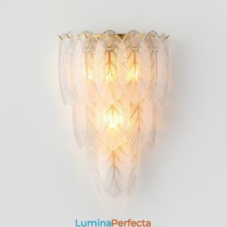Aplice de perete din cristal cu pene nordice franțuzești Iluminat postmodern de lux Coridorul de perete de fundal pentru sufragerie ca lampa de perete cu panou de hotel Aplice de perete din cristal cu pene nordice franțuzești Iluminat postmodern de lux Coridorul de perete de fundal pentru sufragerie ca lampa de perete cu panou de hotel