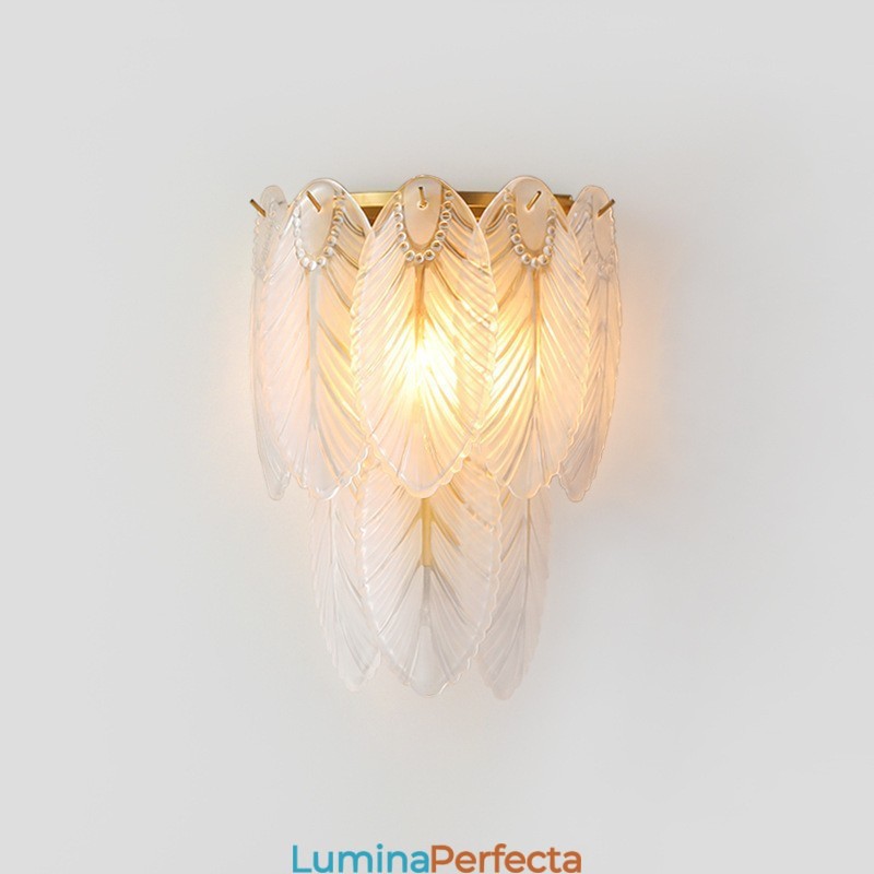 Aplice de perete din cristal cu pene nordice franțuzești Iluminat postmodern de lux Coridorul de perete de fundal pentru sufragerie ca lampa de perete cu panou de hotel