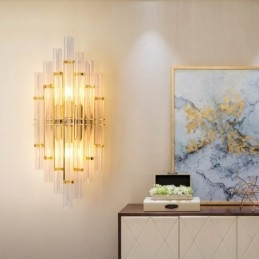 Lampă de perete din cristal de lux de lumina hotelului, personalitate modernă, sufragerie, culoar de intrare, fundal, lampă de perete pentru dormitor, aplice decorative de noptieră