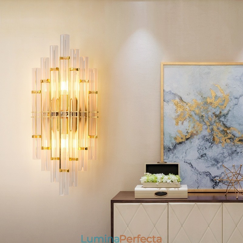 Lampă de perete din cristal de lux de lumina hotelului, personalitate modernă, sufragerie, culoar de intrare, fundal, lampă de perete pentru dormitor, aplice decorative de noptieră