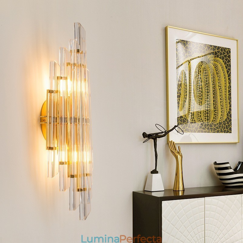 Lampă de perete din cristal de lux de lumina hotelului, personalitate modernă, sufragerie, culoar de intrare, fundal, lampă de perete pentru dormitor, aplice decorative de noptieră