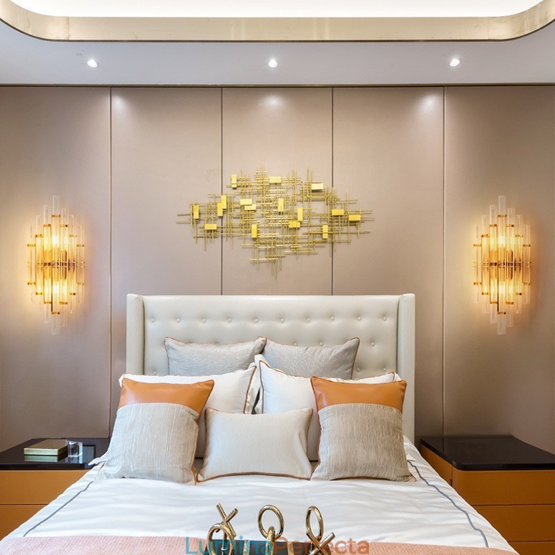 Lampă de perete din cristal de lux de lumina hotelului, personalitate modernă, sufragerie, culoar de intrare, fundal, lampă de perete pentru dormitor, aplice decorative de noptieră
