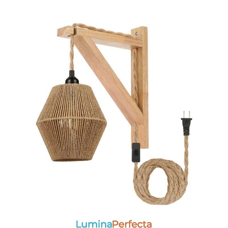 Aplic De Perete Rope De Hârtie American Pastoral Aplic De Perete Retro Cu Dop