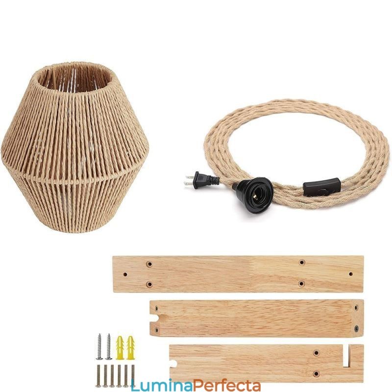 Aplic De Perete Rope De Hârtie American Pastoral Aplic De Perete Retro Cu Dop