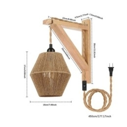Aplic De Perete Rope De Hârtie American Pastoral Aplic De Perete Retro Cu Dop