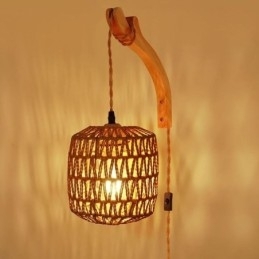 Applique de perete retro americane 3M frânghie de cânepă linie de suspendare frânghie de hârtie abajur țesut
