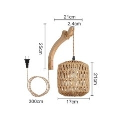 Applique de perete retro americane 3M frânghie de cânepă linie de suspendare frânghie de hârtie abajur țesut