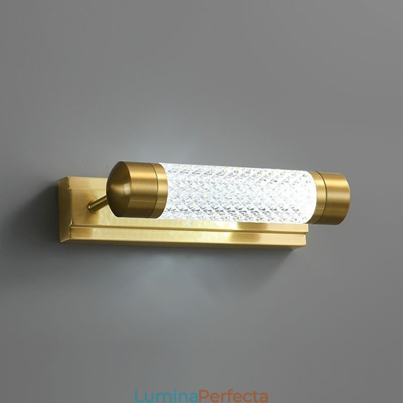 Lampă de perete alamă acrilic cilindru oglindă