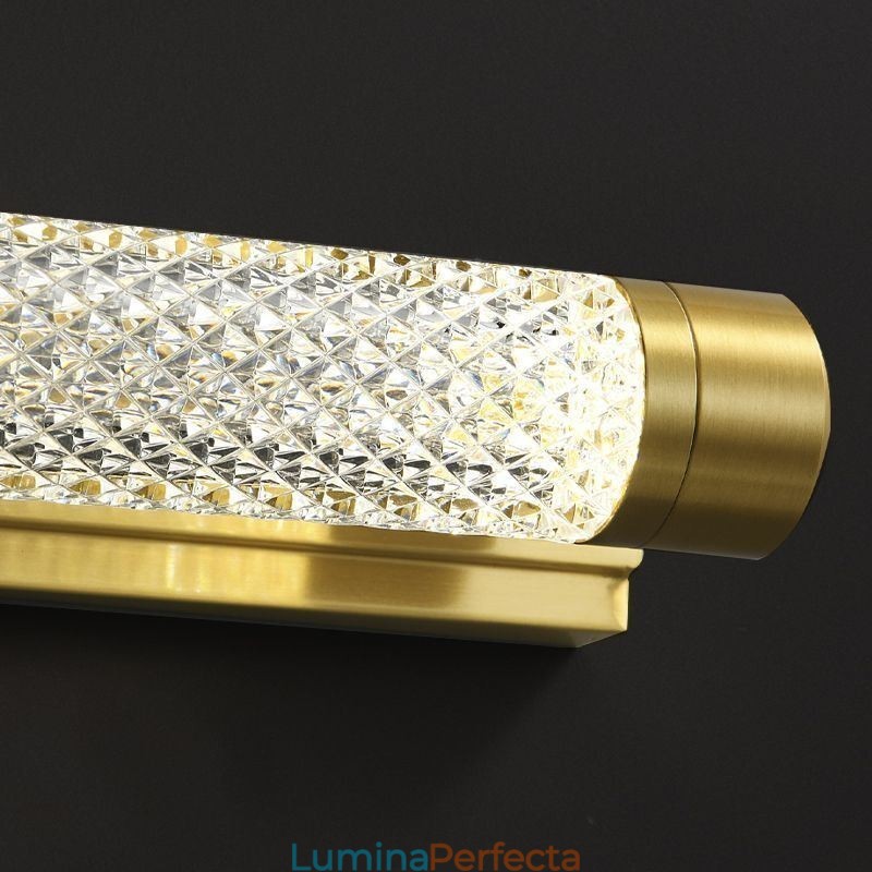 Lampă de perete alamă acrilic cilindru oglindă
