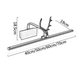 Lampă din față cu oglindă Antler Lampă de perete din acril Corp de iluminat pentru machiaj pentru toaletă
