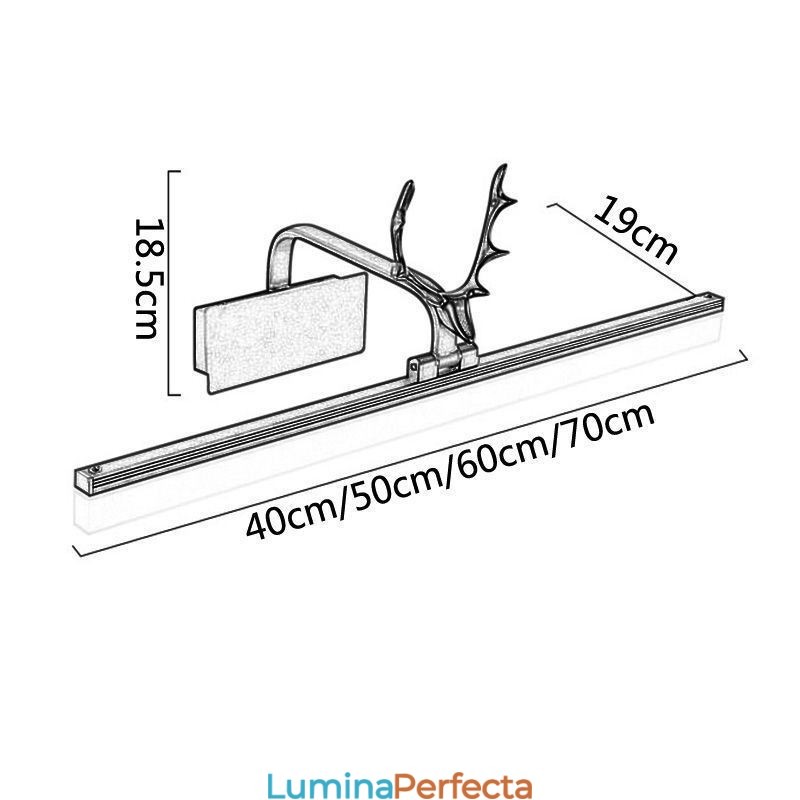 Lampă din față cu oglindă Antler Lampă de perete din acril Corp de iluminat pentru machiaj pentru toaletă