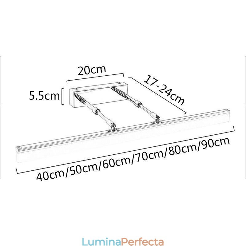 Oglindă Lumină frontală Acrilic Lampă extensibilă Coridor pentru toaletă