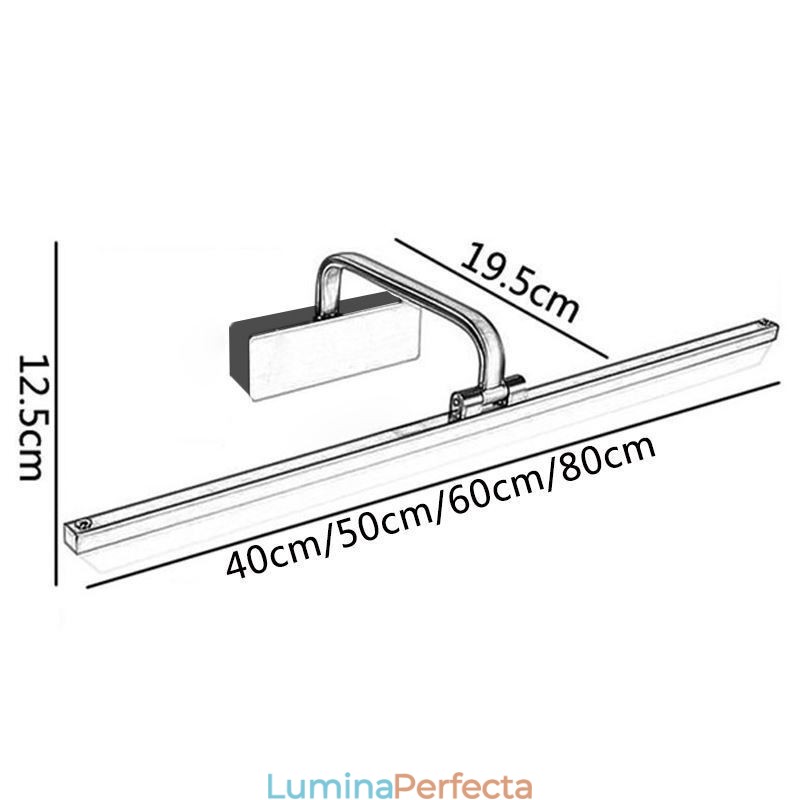 Lampă de perete modernă Oglindă Lumină frontală Unghi reglabil pentru toaletă Lumină de machiaj
