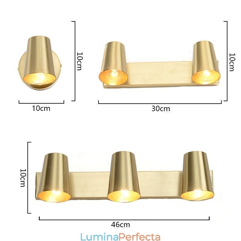 Lampă de perete cu oglindă din alamă nordică