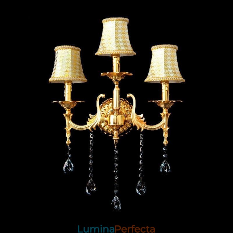 Lampă de perete europeană Aplice de perete de lux Lampă de decorare cu picături de cristal Iluminat de noptieră