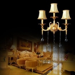 Lampă de perete europeană Aplice de perete de lux Lampă de decorare cu picături de cristal Iluminat de noptieră