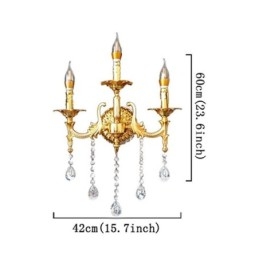 Lampă de perete europeană Aplice de perete de lux Lampă de decorare cu picături de cristal Iluminat de noptieră