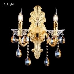 Lampă de perete europeană Aplice de perete de lux Lampă de decorare cu picături de cristal Iluminat de noptieră