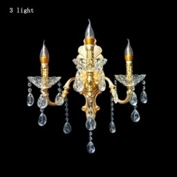 Lampă de perete europeană Aplice de perete de lux Lampă de decorare cu picături de cristal Iluminat de noptieră