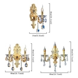 Lampă de perete europeană Aplice de perete de lux Lampă de decorare cu picături de cristal Iluminat de noptieră