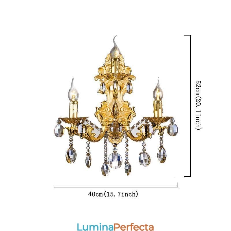 Lampă de perete la modă europeană Iluminare de perete cu picătură de cristal de lux