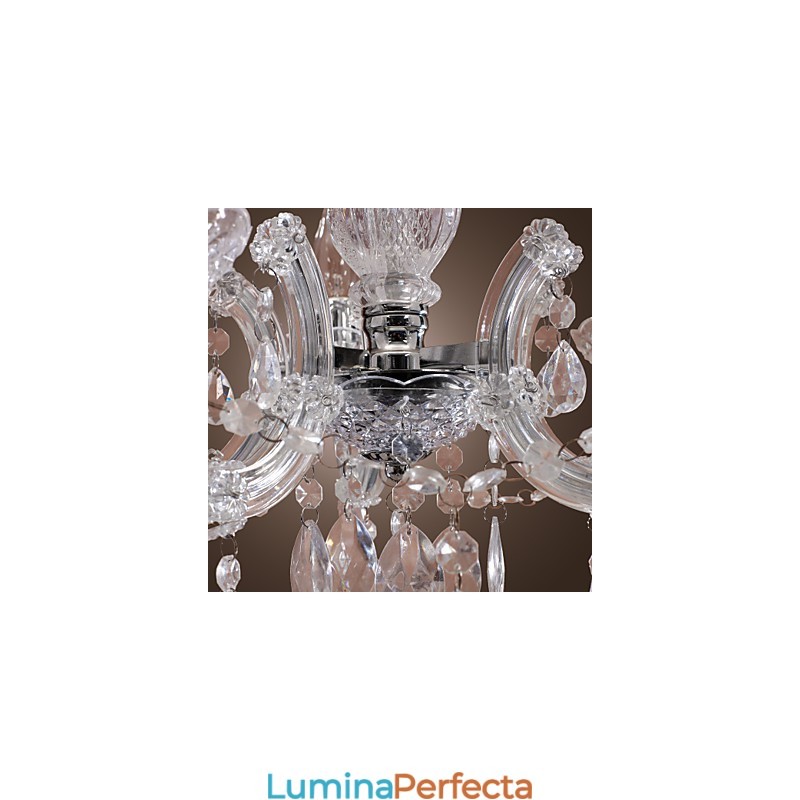 Lampă de tavan cromat Upligh Lumină cu lumânare Candelabru din acril