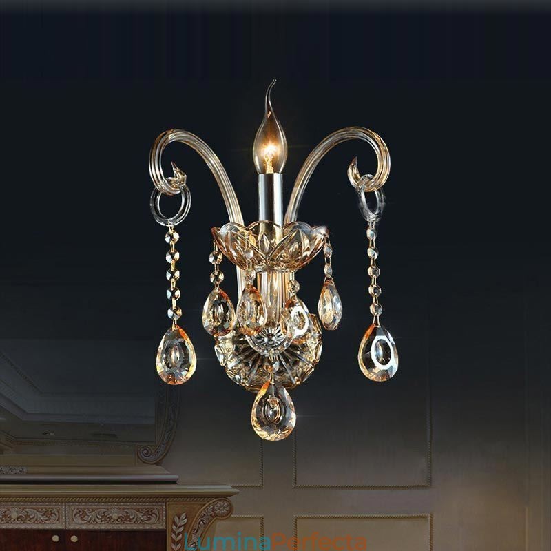 Lampă europeană de perete chihlimbar coniac cristal de perete lumina simplă lampă