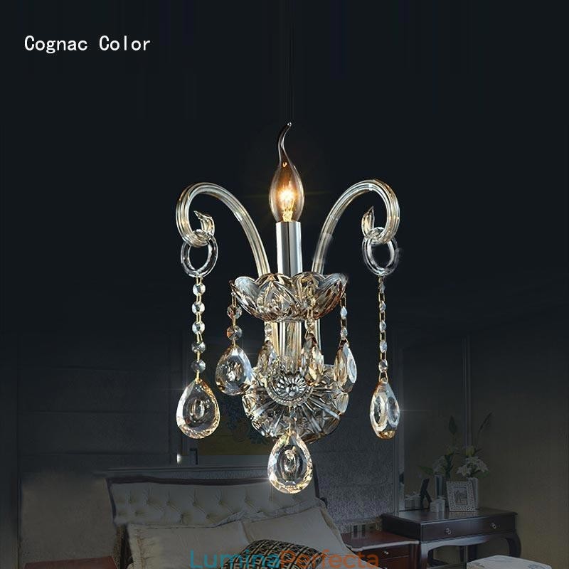 Lampă europeană de perete chihlimbar coniac cristal de perete lumina simplă lampă