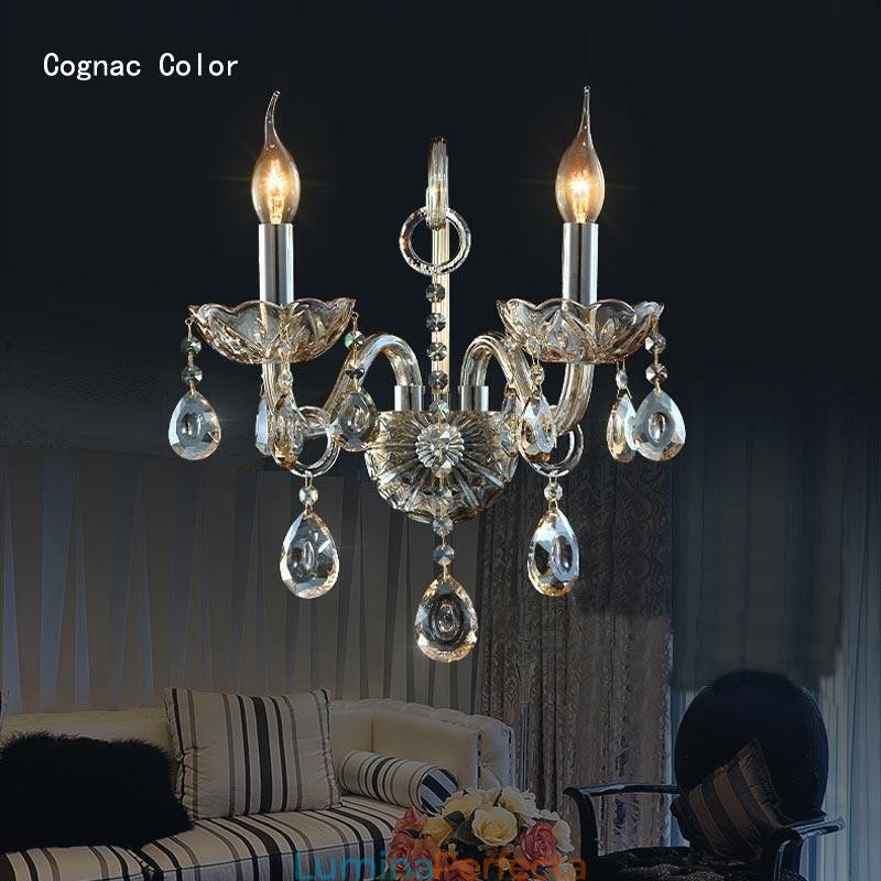 Lampă europeană de perete chihlimbar coniac cristal de perete lumina simplă lampă