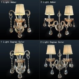 Lampă europeană de perete chihlimbar coniac cristal de perete lumina simplă lampă