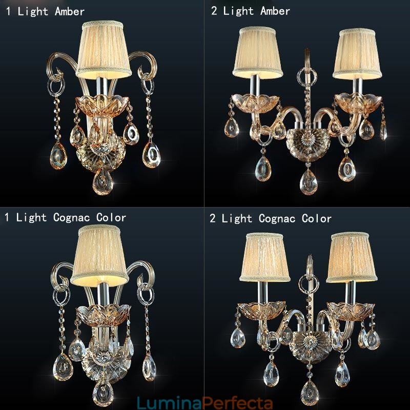 Lampă europeană de perete chihlimbar coniac cristal de perete lumina simplă lampă