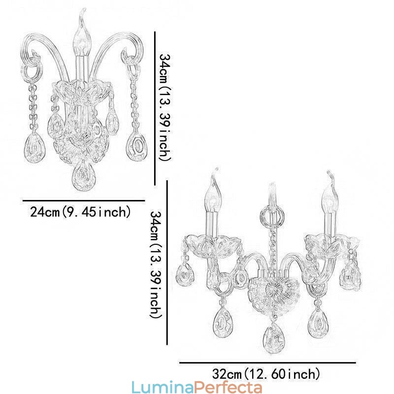 Lampă europeană de perete chihlimbar coniac cristal de perete lumina simplă lampă