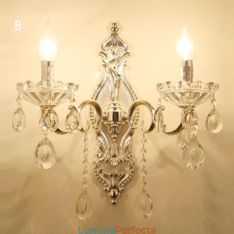 Lampă de perete europeană aplice de perete de cristal pentru decorare