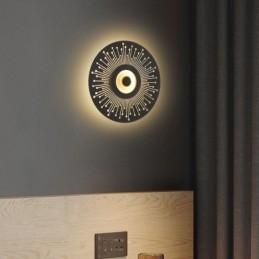 Lampă de perete Nordic Full Copper Hollow Round Lampă